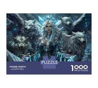 Puzzles De 1000 Pièces - Arctic Queen with Wolves Puzzle Casse-tête, Jeu De Réflexion, Décoration Murale, Idéal comme Cadeau pour Toute La Famille 52x38cm/1000pcs