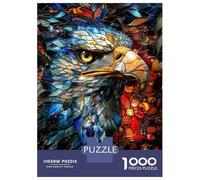 Puzzles De 1000 Pièces Art Nouveau Glass Eagle Puzzle pour Adolescents Découpe De Précision Activités Amusantes À La Maison Jeu Stimulant Et Jeux en Famille 70x50cm/1000pcs