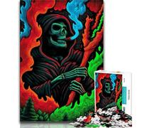 Puzzles de 1000 pièces avec tête de Mort fumée pour Adolescents, Cadeaux, Anti-Stress, défi Difficile, renforce l'amour Entre Couples, 38x26cm