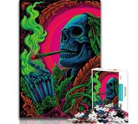 Puzzles de 1000 pièces avec tête de Mort fumée pour Adolescents, Cadeaux, Anti-Stress, défi Difficile, renforce l'amour Entre Couples, 50x75cm