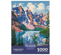 Puzzles De 1000 Pièces Banff National Park Canada Landscape Art Puzzles pour Adolescents : Amusants Et Humoristiques, Chaque Pièce Est Unique - Jouets Éducatifs 52x38cm/1000pcs