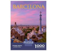 Puzzles De 1000 Pièces Barcelona Park Güell at Sunset Puzzles pour Adolescents : Amusants Et Humoristiques, Chaque Pièce Est Unique - Jouets Éducatifs 52x38cm/1000pcs