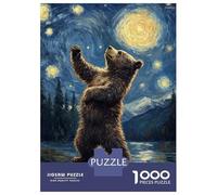 Puzzles De 1000 Pièces Bear Gazing at Stars Puzzle Adulte Jeu Manuel Défi Difficile Interaction Parent-Enfant 52x38cm/1000pcs