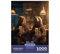 Puzzles De 1000 Pièces Bears Drinking Beer at The Bar Puzzles pour Adolescents Améliorent La Mémoire Difficiles Et Stimulants Casse-tête Jeux De Société en Famille 52x38cm/1000pcs