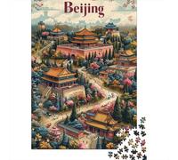 Puzzles De 1000 Pièces Beijing Travel Guide-1 Puzzles pour Adolescents - Anti-Stress - Entraînez Votre Cerveau Et Votre Dextérité - Jouets Éducatifs 38x26cm/1000pcs