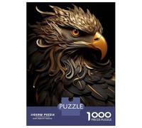 Puzzles De 1000 Pièces Black and Gold Eagle Puzzle pour Adolescents Découpe De Précision Activités Amusantes À La Maison Jeu Stimulant Et Jeux en Famille 38x26cm/1000pcs