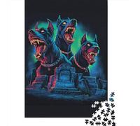 Puzzles De 1000 Pièces Black Light Doberman Pinschers Puzzles pour Adultes, Jeux Familiaux Amusants Et Humoristiques, Cadeaux d'anniversaire Et De Noël Uniques 70x50cm/1000pcs