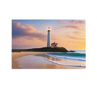 Puzzles de 1000 pièces BROLEO Lighthouse Beach Printing Puzzles éducatifs intellectuels en bois, puzzles amusants, puzzles anti-stress