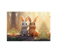 Puzzles de 1000 pièces BROLEO mignons imprimés lapins éducatifs intellectuels en bois, puzzles amusants pour soulager le stress