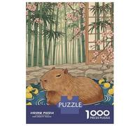 Puzzles De 1000 Pièces Capybara Bath Bathroom Funny Animals Puzzles pour Adultes - Course De Vitesse - Stimule Le Cerveau - Jeu Au Design Élégant 70x50cm/1000pcs