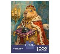 Puzzles De 1000 Pièces Capybara King on The Throne Puzzles pour Adolescents - Anti-Stress - Entraînez Votre Cerveau Et Votre Dextérité - Jouets Éducatifs 38x26cm/1000pcs