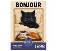 Puzzles De 1000 Pièces Cat Bonjour Mon Amour Puzzles pour Adultes - Jeu De Réflexion - Améliore La Mémoire - Cadeaux Uniques pour Un Anniversaire Ou Noël 70x50cm/1000pcs