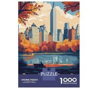 Puzzles De 1000 Pièces Central Park NYC Skyline Puzzle Anti-Stress, Décoration Murale, Cadeaux Uniques pour Anniversaire Et Noël 52x38cm/1000pcs