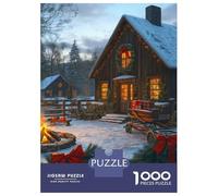Puzzles De 1000 Pièces Christmas Cabin Puzzle Adulte Jeu Manuel Défi Difficile Interaction Parent-Enfant 52x38cm/1000pcs