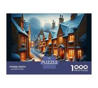 Puzzles De 1000 Pièces Christmas Village Scene-3 Puzzle Adulte Jeu Manuel Défi Difficile Interaction Parent-Enfant 70x50cm/1000pcs