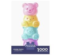 Puzzles De 1000 Pièces Colorful Gummy Bear Stack Kawaii Art pour Adolescents - Puzzles Anti-Stress - Décoration Parfaite - Cadeaux d'anniversaire Et Cadeaux Uniques 52x38cm/1000pcs