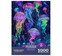 Puzzles De 1000 Pièces - Colorful Jellyfish Deep Sea Puzzle Casse-tête, Jeu De Réflexion, Décoration Murale, Idéal comme Cadeau pour Toute La Famille 70x50cm/1000pcs