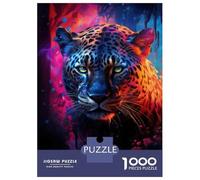 Puzzles De 1000 Pièces - Colorful Leopard Wall Art Print Puzzle pour Adolescents, Activités Familiales pour Anniversaire, Noël, Cadeaux d'anniversaire Uniques 38x26cm/1000pcs