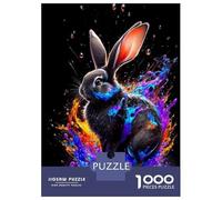 Puzzles De 1000 Pièces Colorful Rabbit Art Print Puzzle pour Adolescents Découpe De Précision Activités Amusantes À La Maison Jeu Stimulant Et Jeux en Famille 52x38cm/1000pcs