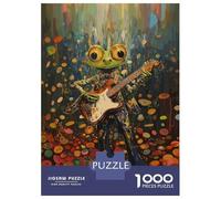 Puzzles De 1000 Pièces Cool Frog Rock Star Puzzles pour Adolescents Améliorent La Mémoire Difficiles Et Stimulants Casse-tête Jeux De Société en Famille 38x26cm/1000pcs