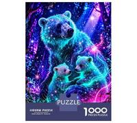 Puzzles De 1000 Pièces - Cosmic Bears in Enchanted Forest Puzzles pour Adolescents, Jeu De Réflexion Et Anti-Stress, Idéal en Cadeau pour Toute La Famille 52x38cm/1000pcs