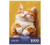 Puzzles De 1000 Pièces Cozy Tabby Cat Art Puzzles pour Adultes - Jeu De Réflexion - Améliore La Mémoire - Cadeaux Uniques pour Un Anniversaire Ou Noël 70x50cm/1000pcs