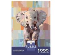 Puzzles De 1000 Pièces Cute Elephant with Toilet Paper Roll Puzzles pour Adolescents - Anti-Stress - Entraînez Votre Cerveau Et Votre Dextérité - Jouets Éducatifs 38x26cm/1000pcs