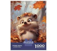 Puzzles De 1000 Pièces - Cute Hedgehog in Autumn Puzzle Casse-tête, Jeu De Réflexion, Décoration Murale, Idéal comme Cadeau pour Toute La Famille 70x50cm/1000pcs