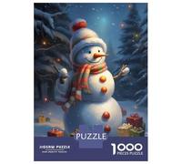 Puzzles De 1000 Pièces - Cute Snowman Christmas Puzzle Casse-tête, Jeu De Réflexion, Décoration Murale, Idéal comme Cadeau pour Toute La Famille 70x50cm/1000pcs