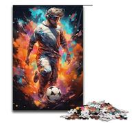 Puzzles de 1000 pièces de footballeurs colorés Cadeaux pour Adultes liste de souhaits de Noël avec Le Père Noël pour Adolescents de 14 Ans et Plus 1000 pièces (38 x 26 cm)