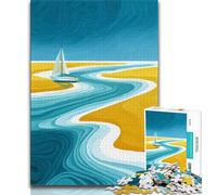 Puzzles de 1000 pièces de voilier Abstrait pour Adultes, Cadeaux, Aidez Le Cerveau à exercer des Jouets addictifs pour cultiver la Patience, adaptés aux Couples (38x26cm)