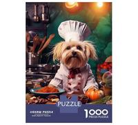Puzzles De 1000 Pièces Dog Chef Funny Puzzle pour Adolescents Découpe De Précision Activités Amusantes À La Maison Jeu Stimulant Et Jeux en Famille 38x26cm/1000pcs