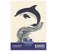 Puzzles De 1000 Pièces - Dolphin Leaping Wave Puzzles pour Adolescents, Jeu De Réflexion Et Anti-Stress, Idéal en Cadeau pour Toute La Famille 38x26cm/1000pcs