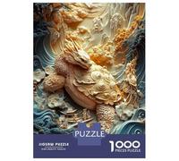Puzzles De 1000 Pièces Dragon Turtle Relief Puzzle pour Adolescents Découpe De Précision Activités Amusantes À La Maison Jeu Stimulant Et Jeux en Famille 52x38cm/1000pcs