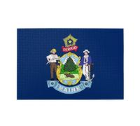 Puzzles de 1000 pièces - Drapeau de l'État du Maine de JKIEGOQ - Puzzles éducatifs intellectuels en bois - Puzzles amusants - Jeu anti-stress