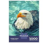 Puzzles De 1000 Pièces Eagle in Water Digital Art Puzzles pour Adultes - Jeu De Réflexion - Améliore La Mémoire - Cadeaux Uniques pour Un Anniversaire Ou Noël 52x38cm/1000pcs