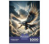 Puzzles De 1000 Pièces Eagle Warrior Fantasy Art Print Puzzles pour Adultes Améliore La Mémoire Défi Éducatif Jouets Jeux Éducatifs 52x38cm/1000pcs