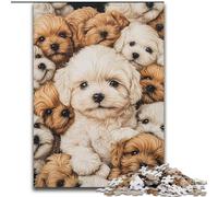 Puzzles de 1000 pièces en Carton représentant des Chiens Shih Tzu, activité de cohésion familiale, Cadeau Unique pour Les fêtes et Les Anniversaires (Taille 26x38cm)