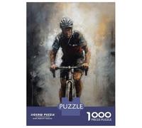 Puzzles De 1000 Pièces - Energetic Cyclist Painting Puzzle Casse-tête, Jeu De Réflexion, Décoration Murale, Idéal comme Cadeau pour Toute La Famille 70x50cm/1000pcs