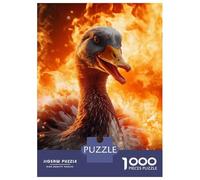 Puzzles De 1000 Pièces - Evil Goose Fire Flames Puzzles pour Adolescents, Jeu De Réflexion Et Anti-Stress, Idéal en Cadeau pour Toute La Famille 38x26cm/1000pcs