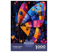 Puzzles De 1000 Pièces Expressionist Geometry Butterfly Puzzle Adulte Jeu Manuel Une Œuvre d'art Cadeaux Uniques pour Anniversaire Et Noël 52x38cm/1000pcs
