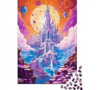 Puzzles de 1000 pièces Fantasy City Towers Clouds pour adultes, cadeaux d'Halloween, puzzles pour adultes, décorations et cadeaux uniques pour la maison, 1000 pièces (38 x 26 cm)
