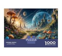 Puzzles De 1000 Pièces - Fantasy Mushroom Forest Pathway Puzzle Casse-tête, Jeu De Réflexion, Décoration Murale, Idéal comme Cadeau pour Toute La Famille 70x50cm/1000pcs