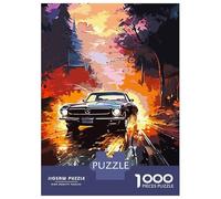 Puzzles De 1000 Pièces Fire Car on Street Puzzle Adulte Jeu Manuel Une Œuvre d'art Cadeaux Uniques pour Anniversaire Et Noël 70x50cm/1000pcs