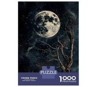 Puzzles De 1000 Pièces Full Black Moon and Bare Tree Puzzle pour Adultes, Casse-tête, Jeu De Rapidité, Cadeaux Uniques pour Anniversaire Et Noël 70x50cm/1000pcs