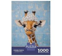 Puzzles De 1000 Pièces Giraffe Bath Time Puzzles pour Adultes - Jeu Familial Amusant, Difficile Et Stimulant - Jeu Éducatif Familial 70x50cm/1000pcs