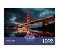 Puzzles De 1000 Pièces Golden Gate Bridge Night Puzzles pour Adultes Améliore La Mémoire Défi Éducatif Jouets Jeux Éducatifs 70x50cm/1000pcs