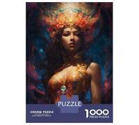 Puzzles De 1000 Pièces Golden Goddess with Floral Crown Puzzles pour Adultes Jouets Anti-Stress Loisirs À La Maison Interaction Parent-Enfant 38x26cm/1000pcs