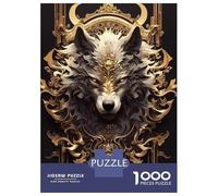 Puzzles De 1000 Pièces Golden White King Wolf Puzzle Adulte, Jouet, Décoration Murale, Une Œuvre d'art, Cadeaux Uniques pour Anniversaire Et Noël 38x26cm/1000pcs