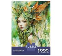 Puzzles De 1000 Pièces - Green Leafy Forest Fey Puzzle Casse-tête, Jeu De Réflexion, Décoration Murale, Idéal comme Cadeau pour Toute La Famille 52x38cm/1000pcs